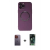 MARSİLYAN™- iPhone 12 Pro Kılıf Zirve Klasik Prime - Şeffaf 360 Full Body Arka Koruyucu + Neon Fosforlu Kamera Lens - TU