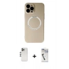 MARSİLYAN™- iPhone 12 Pro Kılıf Zirve Klasik Prime - Şeffaf Uv Polymer Nano Ekran Koruyucu + Shine Kamera Lens - GS