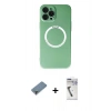 MARSİLYAN™- iPhone 12 Pro Kılıf Zirve Klasik Prime - Şeffaf Uv Polymer Nano Ekran Koruyucu + Metal Kamera Lens Koruma Cam - MR