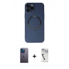 MARSİLYAN™- iPhone 12 Pro Kılıf Zirve Klasik Prime - Şeffaf Uv Polymer Nano Ekran Koruyucu + Neon Fosforlu Kamera Lens - MI