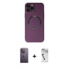MARSİLYAN™- iPhone 12 Pro Kılıf Zirve Klasik Prime - Şeffaf Uv Polymer Nano Ekran Koruyucu + Neon Fosforlu Kamera Lens - BZ