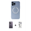 MARSİLYAN™- iPhone 12 Pro Kılıf Zirve Klasik Prime - Şeffaf Uv Polymer Nano Ekran Koruyucu + Neon Fosforlu Kamera Lens - BZ