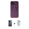 MARSİLYAN™- iPhone 12 Pro Kılıf Zirve Klasik Prime - Şeffaf Uv Polymer Nano Ekran Koruyucu + Neon Fosforlu Kamera Lens - MI