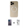 MARSİLYAN™- iPhone 12 Pro Kılıf Zirve Klasik Prime - Şeffaf Uv Polymer Nano Ekran Koruyucu + Neon Fosforlu Kamera Lens - MI