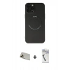 MARSİLYAN™- iPhone 12 Pro Kılıf Zirve Klasik Prime - Şeffaf Uv Polymer Nano Ekran Koruyucu + Rainbow Kamera Lens Koruma Cam - GD