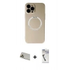 MARSİLYAN™- iPhone 12 Pro Kılıf Zirve Klasik Prime - Şeffaf Uv Polymer Nano Ekran Koruyucu + Rainbow Kamera Lens Koruma Cam - GD