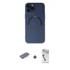 MARSİLYAN™- iPhone 12 Pro Kılıf Zirve Klasik Prime - Şeffaf Uv Polymer Nano Ekran Koruyucu + Renkli Kamera Lens Koruma Cam - TU