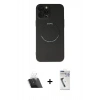 MARSİLYAN™- iPhone 12 Pro Kılıf Zirve Klasik Prime - Şeffaf Uv Polymer Nano Ekran Koruyucu + Kamera Lens Koruma Cam - SF