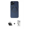MARSİLYAN™- iPhone 12 Pro Kılıf Zirve Klasik Prime - Şeffaf Uv Polymer Nano Ekran Koruyucu + Kamera Lens Koruma Cam - SF