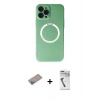 MARSİLYAN™- iPhone 12 Pro Kılıf Zirve Klasik Prime - Şeffaf Uv Polymer Nano Ekran Koruyucu + Shine Kamera Lens Koruma Cam - SABE