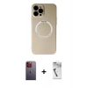 MARSİLYAN™- iPhone 12 Pro Kılıf Zirve Klasik Prime - Şeffaf Uv Polymer Nano Ekran Koruyucu + Neon Fosforlu Kamera Lens - TU