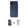 MARSİLYAN™- iPhone 12 Pro Kılıf Zirve Klasik Prime - Şeffaf Uv Polymer Nano Ekran Koruyucu + Neon Fosforlu Kamera Lens - TU