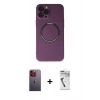 MARSİLYAN™- iPhone 12 Pro Kılıf Zirve Klasik Prime - Şeffaf Uv Polymer Nano Ekran Koruyucu + Neon Fosforlu Kamera Lens - TU
