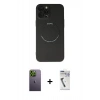 MARSİLYAN™- iPhone 12 Pro Kılıf Zirve Klasik Prime - Şeffaf Uv Polymer Nano Ekran Koruyucu + Neon Fosforlu Kamera Lens - YL