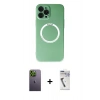 MARSİLYAN™- iPhone 12 Pro Kılıf Zirve Klasik Prime - Şeffaf Uv Polymer Nano Ekran Koruyucu + Neon Fosforlu Kamera Lens - YL