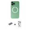 MARSİLYAN™- iPhone 12 Pro Kılıf Zirve Klasik Prime - Şeffaf Uv Polymer Nano Ekran Koruyucu + Renkli Kamera Lens Koruma Cam - YL