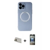 MARSİLYAN™- iPhone 12 Pro Kılıf Zirve Klasik Prime - Siyah 34D Hayalet Izgaralı Cam + Rainbow Kamera Lens Koruma Cam - GD