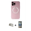 MARSİLYAN™- iPhone 12 Pro Kılıf Zirve Klasik Prime - Siyah 34D Hayalet Izgaralı Cam + Rainbow Kamera Lens Koruma Cam - GD
