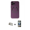 MARSİLYAN™- iPhone 12 Pro Kılıf Zirve Klasik Prime - Siyah 34D Hayalet Izgaralı Cam + Rainbow Kamera Lens Koruma Cam - GD