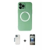 MARSİLYAN™- iPhone 12 Pro Kılıf Zirve Klasik Prime - Siyah 34D Hayalet Izgaralı Cam + Shine Kamera Lens - MI