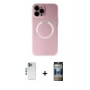 MARSİLYAN™- iPhone 12 Pro Kılıf Zirve Klasik Prime - Siyah 34D Hayalet Izgaralı Cam + Shine Kamera Lens - MI