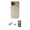 MARSİLYAN™- iPhone 12 Pro Kılıf Zirve Klasik Prime - Siyah 34D Hayalet Izgaralı Cam + Shine Kamera Lens Koruma Cam - MI