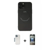 MARSİLYAN™- iPhone 12 Pro Kılıf Zirve Klasik Prime - Siyah 34D Hayalet Izgaralı Cam + Shine Kamera Lens - MI
