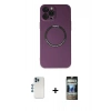MARSİLYAN™- iPhone 12 Pro Kılıf Zirve Klasik Prime - Siyah 34D Hayalet Izgaralı Cam + Shine Kamera Lens - MI