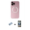 MARSİLYAN™- iPhone 12 Pro Kılıf Zirve Klasik Prime - Siyah 34D Hayalet Izgaralı Cam + Shine Kamera Lens Koruma Cam - MI
