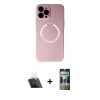 MARSİLYAN™- iPhone 12 Pro Kılıf Zirve Klasik Prime - Siyah 34D Hayalet Izgaralı Cam + Kamera Lens Koruma Cam - SF
