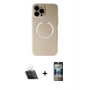 MARSİLYAN™- iPhone 12 Pro Kılıf Zirve Klasik Prime - Siyah 34D Hayalet Izgaralı Cam + Kamera Lens Koruma Cam - SF