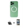 MARSİLYAN™- iPhone 12 Pro Kılıf Zirve Klasik Prime - Siyah 34D Hayalet Izgaralı Cam + Kamera Lens Koruma Cam - SF