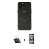 MARSİLYAN™- iPhone 12 Pro Kılıf Zirve Klasik Prime - Siyah 34D Hayalet Izgaralı Cam + Kamera Lens Koruma Cam - SF