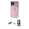 MARSİLYAN™- iPhone 12 Pro Kılıf Zirve Klasik Prime - Siyah 34D Hayalet Izgaralı Cam + Renkli Kamera Lens Koruma Cam - TU