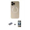 MARSİLYAN™- iPhone 12 Pro Kılıf Zirve Klasik Prime - Siyah 34D Hayalet Izgaralı Cam + Renkli Kamera Lens Koruma Cam - TU