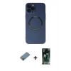 MARSİLYAN™- iPhone 12 Pro Kılıf Zirve Klasik Prime - Siyah 360 Mat Full Body Arka Koruyucu + Metal Kamera Lens Koruma Cam - MR