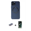 MARSİLYAN™- iPhone 12 Pro Kılıf Zirve Klasik Prime - Siyah 360 Mat Full Body Arka Koruyucu + Renkli Kamera Lens Koruma Cam - TU