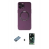 MARSİLYAN™- iPhone 12 Pro Kılıf Zirve Klasik Prime - Siyah 360 Mat Full Body Arka Koruyucu + Shine Kamera Lens Koruma Cam - GI