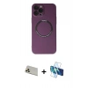 MARSİLYAN™- iPhone 12 Pro Kılıf Zirve Klasik Prime - Siyah 3D Antistatik Cam Ekran Koruyucu + Rainbow Kamera Lens Koruma Cam - GD