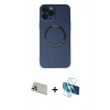MARSİLYAN™- iPhone 12 Pro Kılıf Zirve Klasik Prime - Siyah 3D Antistatik Cam Ekran Koruyucu + Rainbow Kamera Lens Koruma Cam - GD