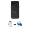 MARSİLYAN™- iPhone 12 Pro Kılıf Zirve Klasik Prime - Siyah 3D Antistatik Cam Ekran Koruyucu + Shine Kamera Lens - MI