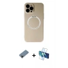 MARSİLYAN™- iPhone 12 Pro Kılıf Zirve Klasik Prime - Siyah 3D Antistatik Cam Ekran Koruyucu + Shine Kamera Lens Koruma Cam - SH