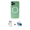 MARSİLYAN™- iPhone 12 Pro Kılıf Zirve Klasik Prime - Siyah 3D Antistatik Cam Ekran Koruyucu + Shine Kamera Lens - MI