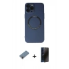 MARSİLYAN™- iPhone 12 Pro Kılıf Zirve Klasik Prime - Siyah 3D Antistatik Hayalet Cam Ekran Koruyucu + Metal Kamera Lens Koruma Cam - MR