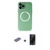 MARSİLYAN™- iPhone 12 Pro Kılıf Zirve Klasik Prime - Siyah 3D Antistatik Hayalet Cam Ekran Koruyucu + Renkli Kamera Lens Koruma Cam - TU
