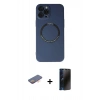 MARSİLYAN™- iPhone 12 Pro Kılıf Zirve Klasik Prime - Siyah 3D Antistatik Hayalet Cam Ekran Koruyucu + Renkli Kamera Lens Koruma Cam - TU