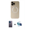 MARSİLYAN™- iPhone 12 Pro Kılıf Zirve Klasik Prime - Siyah 3D Antistatik Seramik Nano Ekran Koruyucu + Neon Fosforlu Kamera Lens - MI