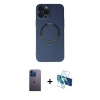 MARSİLYAN™- iPhone 12 Pro Kılıf Zirve Klasik Prime - Siyah 3D Antistatik Seramik Nano Ekran Koruyucu + Neon Fosforlu Kamera Lens - MI