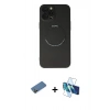 MARSİLYAN™- iPhone 12 Pro Kılıf Zirve Klasik Prime - Siyah 3D Antistatik Seramik Nano Ekran Koruyucu + Shine Kamera Lens Koruma Cam - GD
