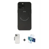 MARSİLYAN™- iPhone 12 Pro Kılıf Zirve Klasik Prime - Siyah 3D Antistatik Seramik Nano Ekran Koruyucu + Shine Kamera Lens - GS